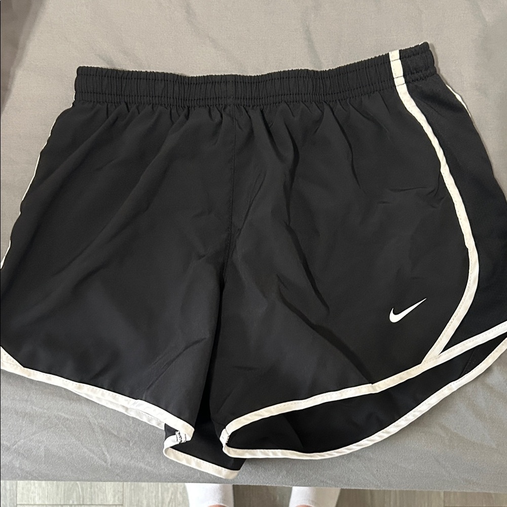 Nike Women's Black and White Athletic Shorts